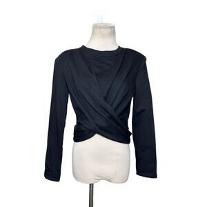 ASTR The Label Black Moxie Cropped Twist Front Top Size Small